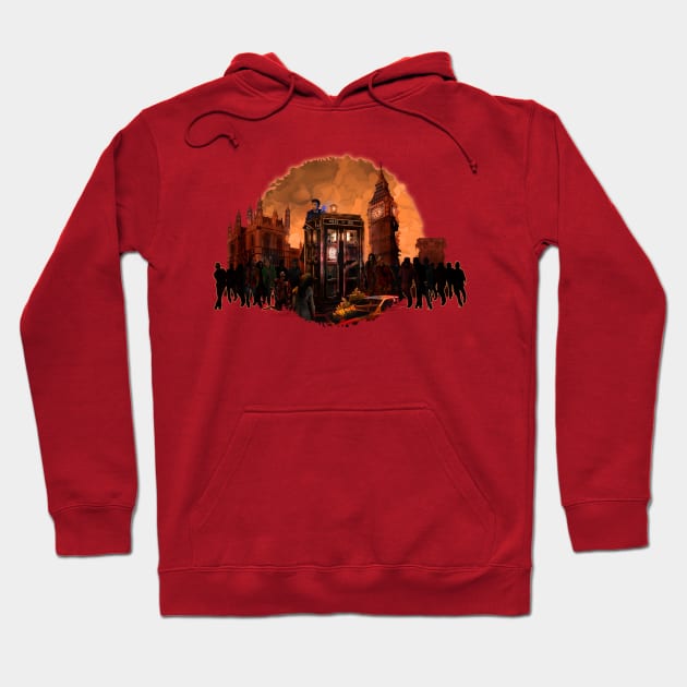 10th Doctor trapped in the zombie land Hoodie by Dezigner007